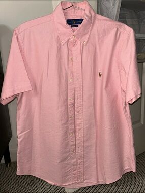 Ralph Lauren Pink Short Sleeve Button-Down Oxford Shirt